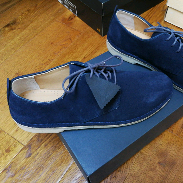 clarks desert london navy suede